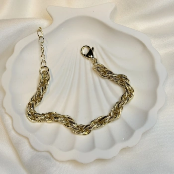 Gold Rengi Halkalı Burgu Model CM Kadın Bileklik