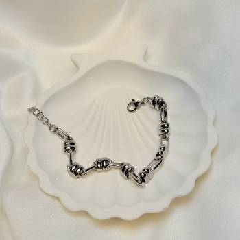 Gümüş Rengi Geçme Model XP Unisex Bileklik