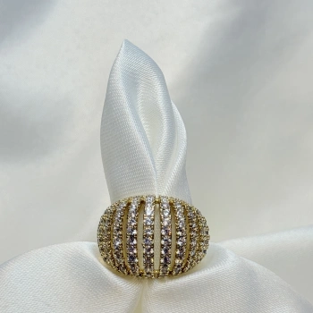 Gold Rengi Balon Model Zirkon Taşlı XP Kadın Yüzük