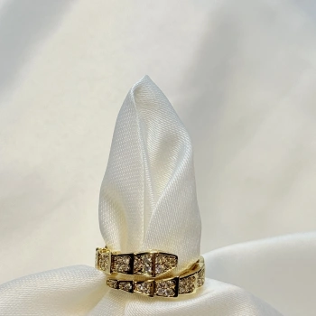 Gold Rengi Marka Model Zirkon Taşlı Ayarlanabilir Kadın Yüzük