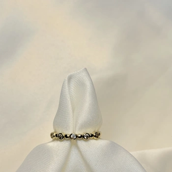 Gold Rengi Top Model Zirkon Taşlı XP Kadın Yüzük