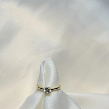 Gold Rengi Tek Taş XP Kadın Yüzük