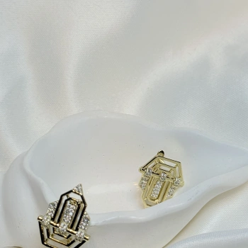 Gold Rengi Zirkon Taşlı Serenay Model XP Kadın Küpe