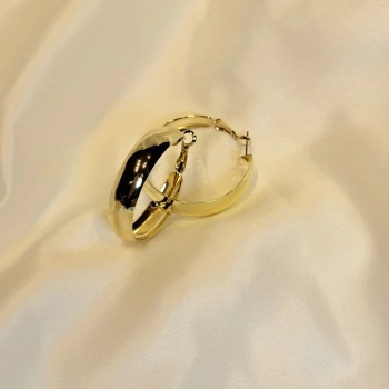 Gold Rengi Kadın Halka Küpe