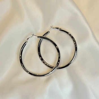 Gümüş Rengi Kadın Halka Küpe