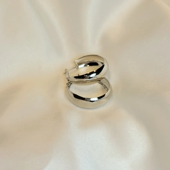 Gümüş Rengi Kadın Halka Küpe