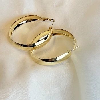 Gold Rengi Kadın Halka Küpe