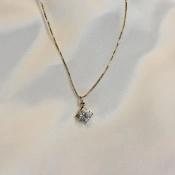 Gold Rengi Pırlanta Taş XP Kadın Kolye