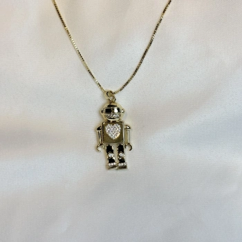 Gold Rengi Robot Figürlü XP Kadın Kolye