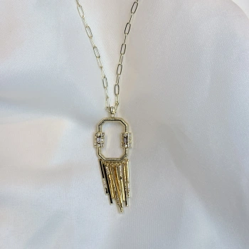 Gold Rengi Marka Model Zirkon Taş Detaylı VIP Kadın Kolye