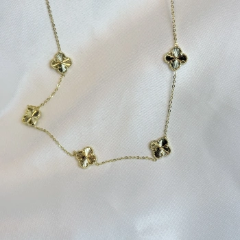 Gold Yonca Model Kadın Kolye