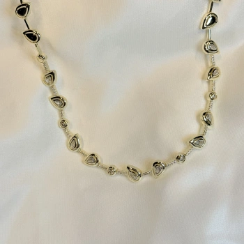 Gold Rengi Damla Model Zirkon Taş Detaylı VIP Kadın Kolye