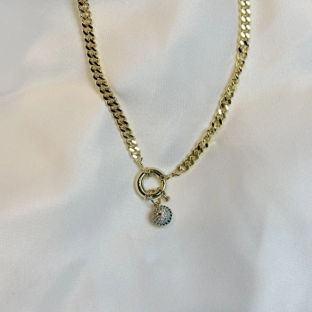 Gold Rengi Göz Detaylı Kadın Gurmet VIP Zincir