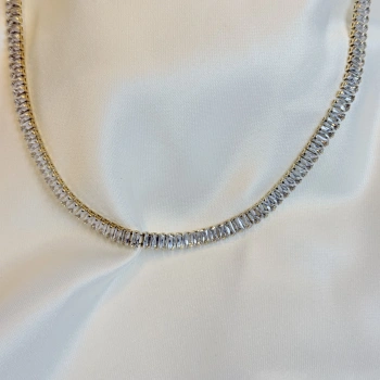 Zirkon Baget Taşlı Dönmeyen Su Yolu Kolye (8mm)