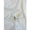 Gold Rengi Baget Taşlı X Desenli CM Kadın Küpe