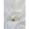 Gold Rengi Zirkon Taşlı Damla Desenli Kadın CM küpe