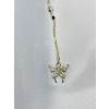 Gold Rengi Pul Desenli Yonca Ucu Kelebek Detaylı Kadın Y Kolye