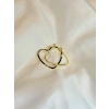 Gold Rengi Kalp Desenli Kadın Halka Küpe