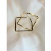 Gold Rengi Kadın Kare Küpe