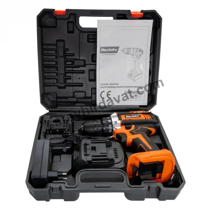 Max Extra MX1815 Şarjlı Matkap (Çift Akülü)