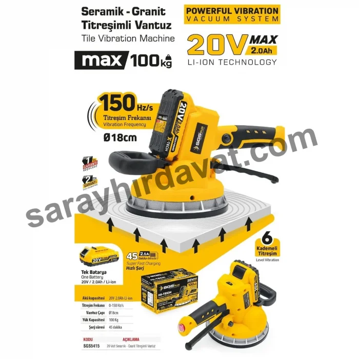 Sgs Titreşimli Vakumlu Tokmak (Çantalı ve Tek Akülü)