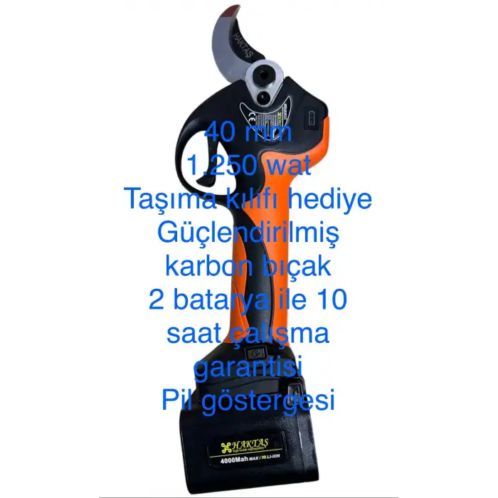 Haktaş Prof. Akülü Budama Makası 40 mm. Teleskobik Sap Dahil