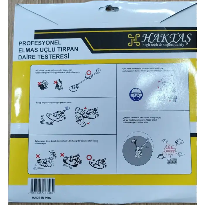 HAKTAŞ Profesyonel Elmas Daire Testere (Çay ve Ot Bıçağı) 40T
