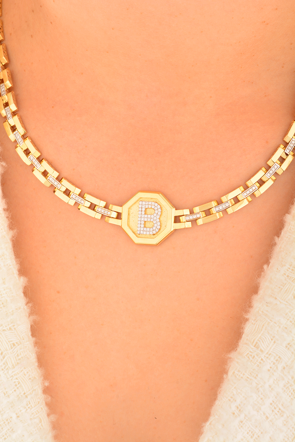 Cebeci 14 Ayar Harfli Altın Kolye