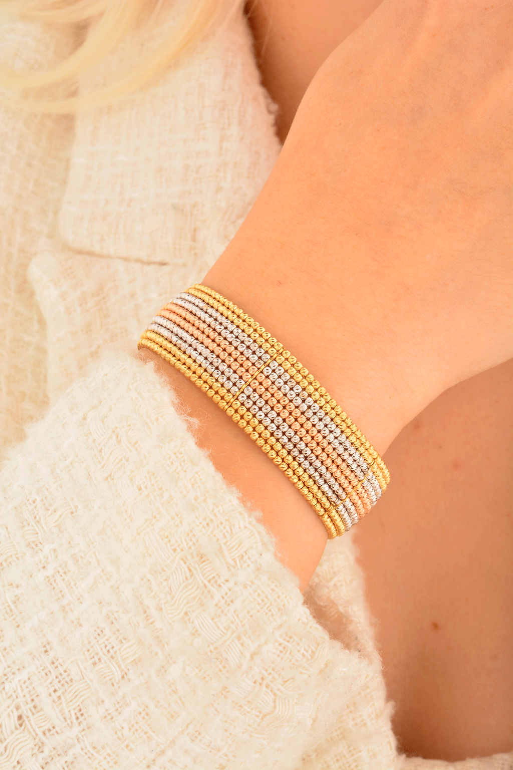 Cebeci 14 Ayar Renkli Dorikalı Kelepçe Altın Bilezik