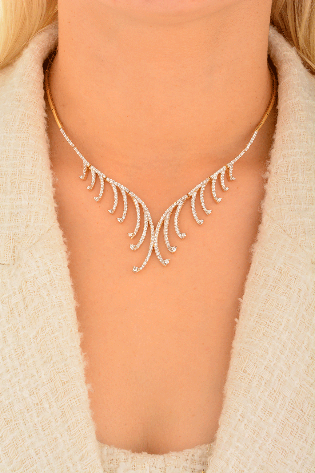 Cebeci 14 Ayar Altın Taşlı Gerdanlık