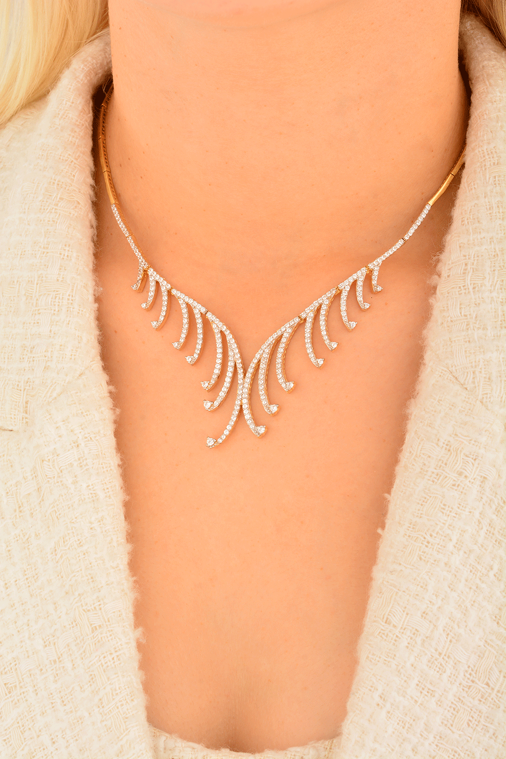 Cebeci 14 Ayar Altın Taşlı Gerdanlık