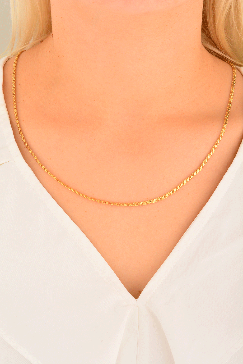 Cebeci 14 Ayar Arpa Zincir Altın Kolye