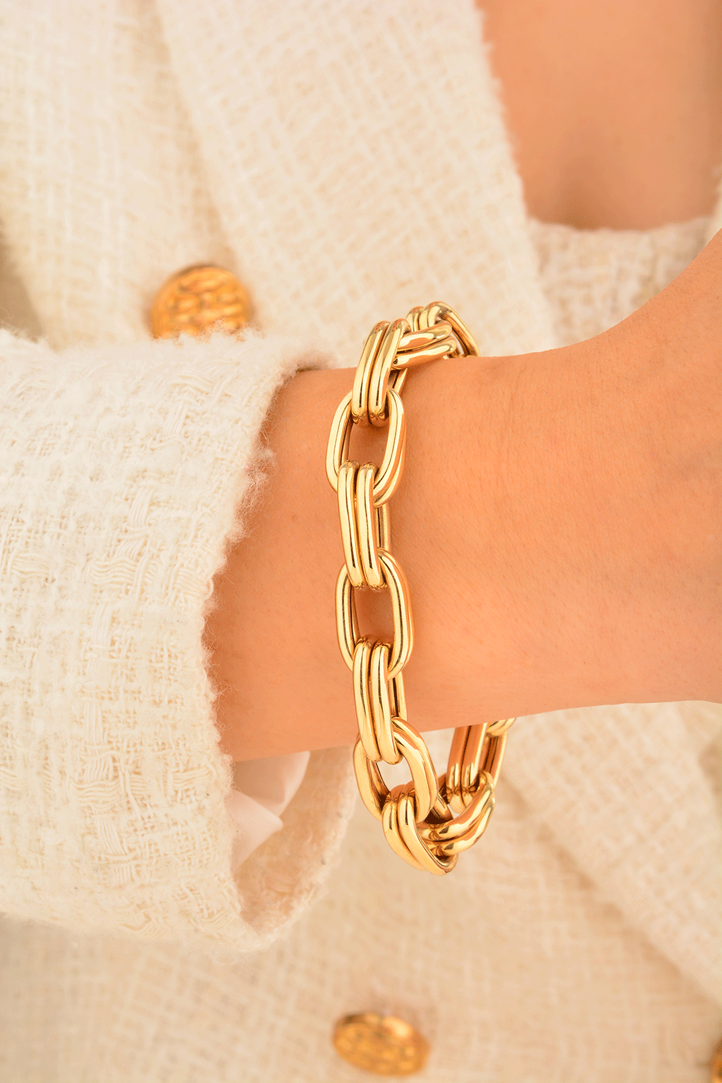 Cebeci 14 Ayar Kalın Zincir Altın Bileklik