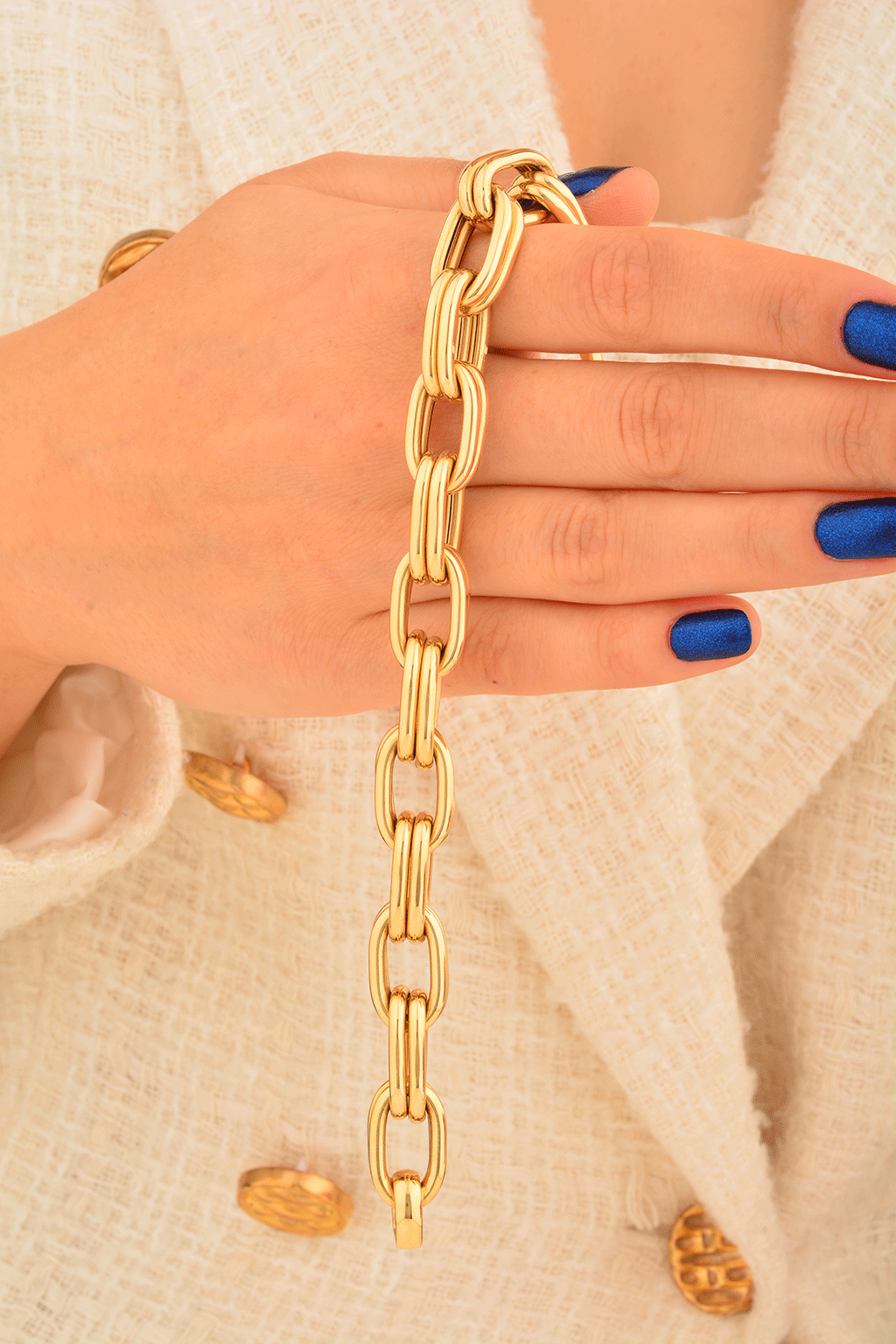 Cebeci 14 Ayar Kalın Zincir Altın Bileklik