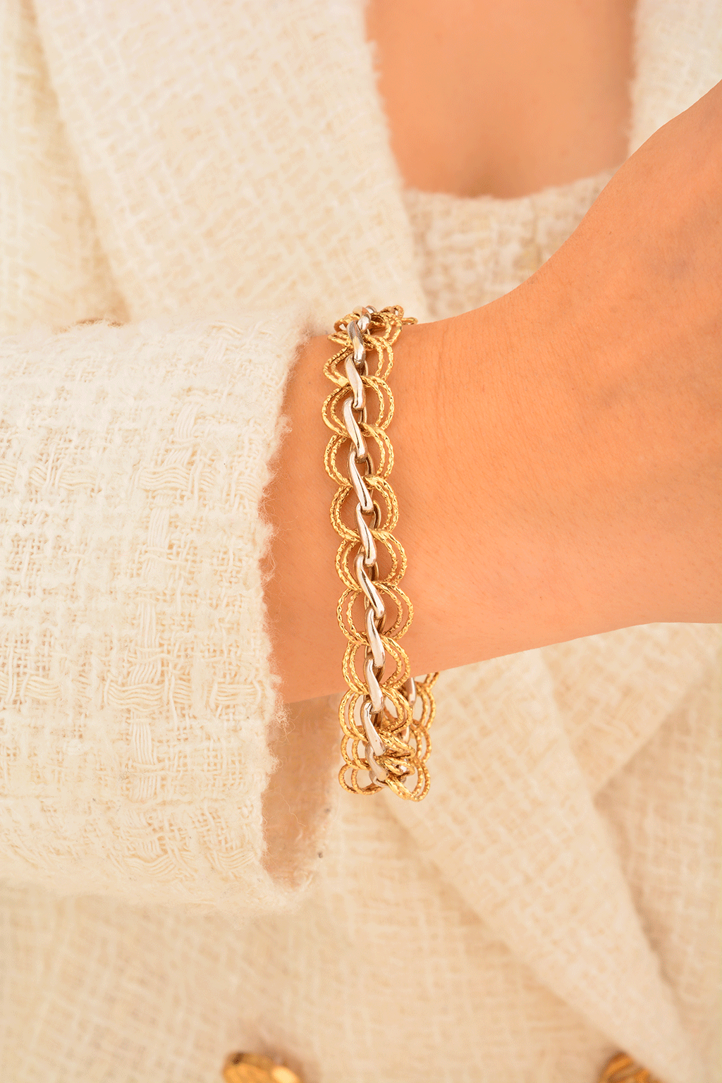 Cebeci 14 Ayar Renkli Zincir Altın Bileklik