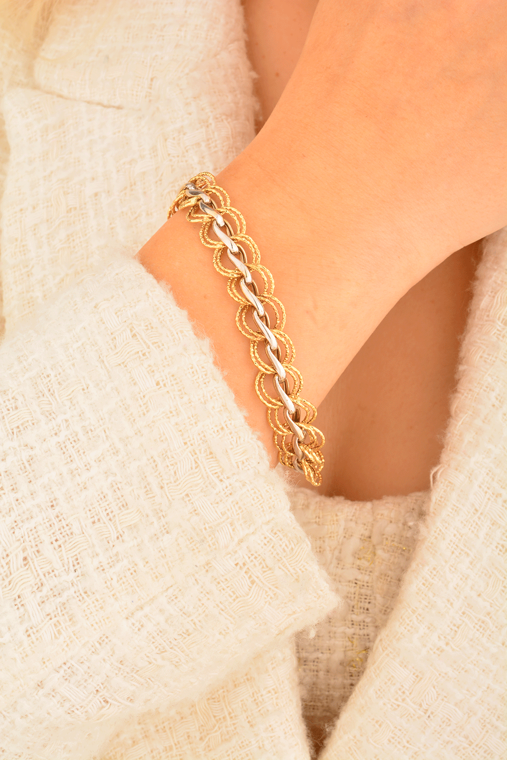 Cebeci 14 Ayar Renkli Zincir Altın Bileklik