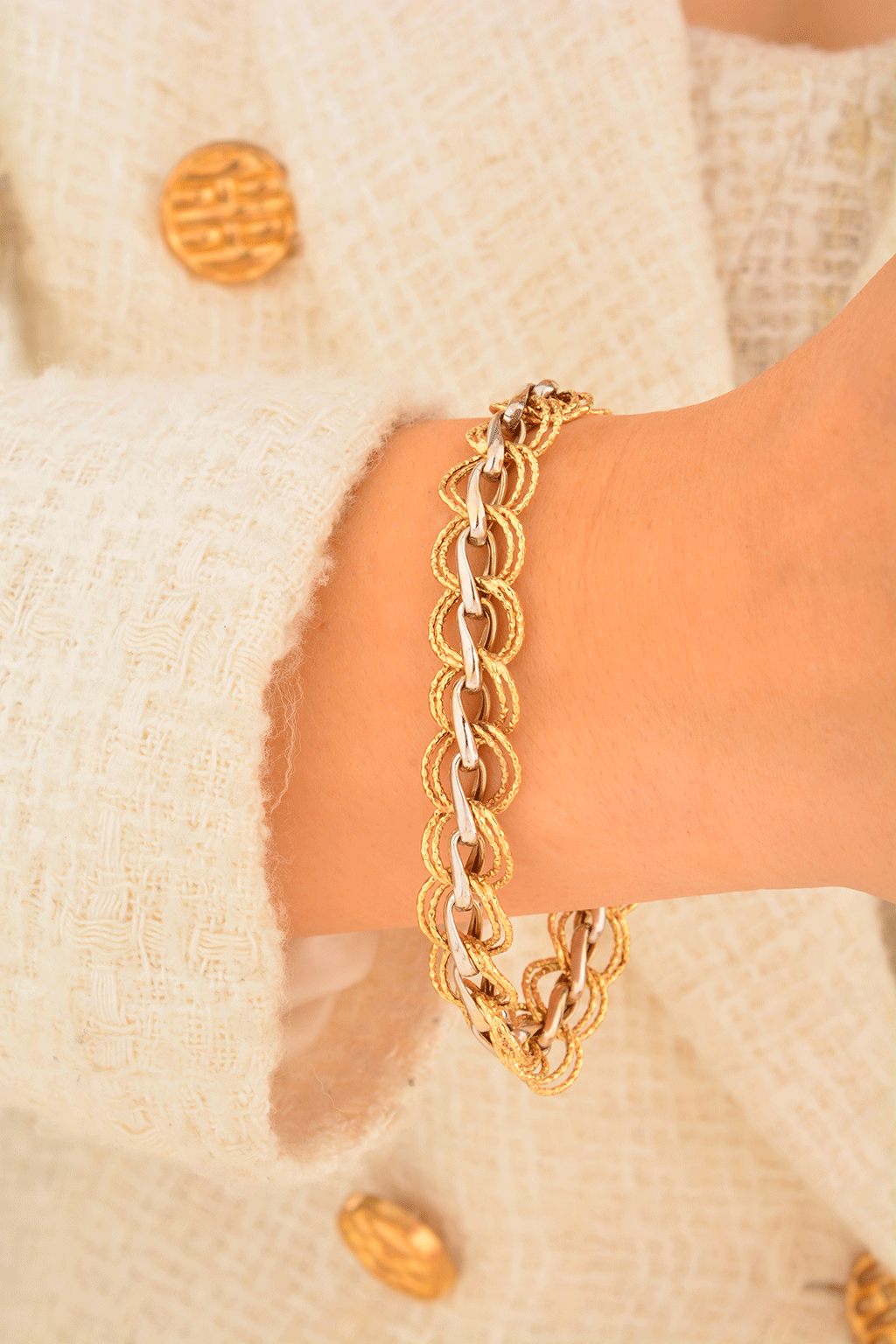 Cebeci 14 Ayar Renkli Zincir Altın Bileklik