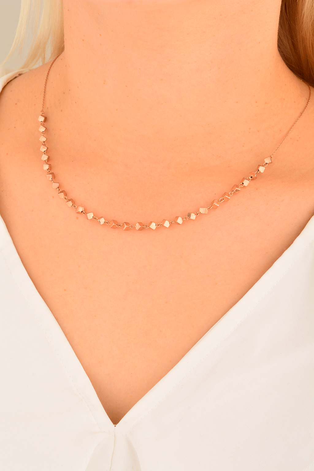 Cebeci 14 Ayar Rose Küp Altın Kolye