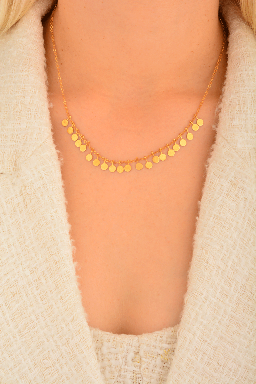 Cebeci 22 Ayar Altın Pullu Kolye