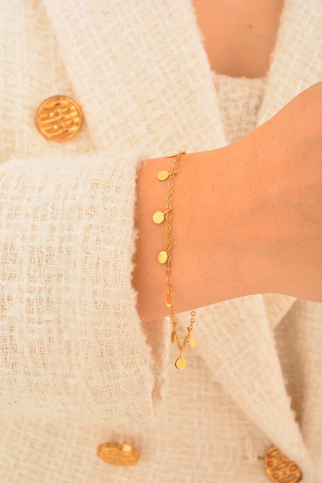 Cebeci 22 Ayar Pullu Altın Bileklik