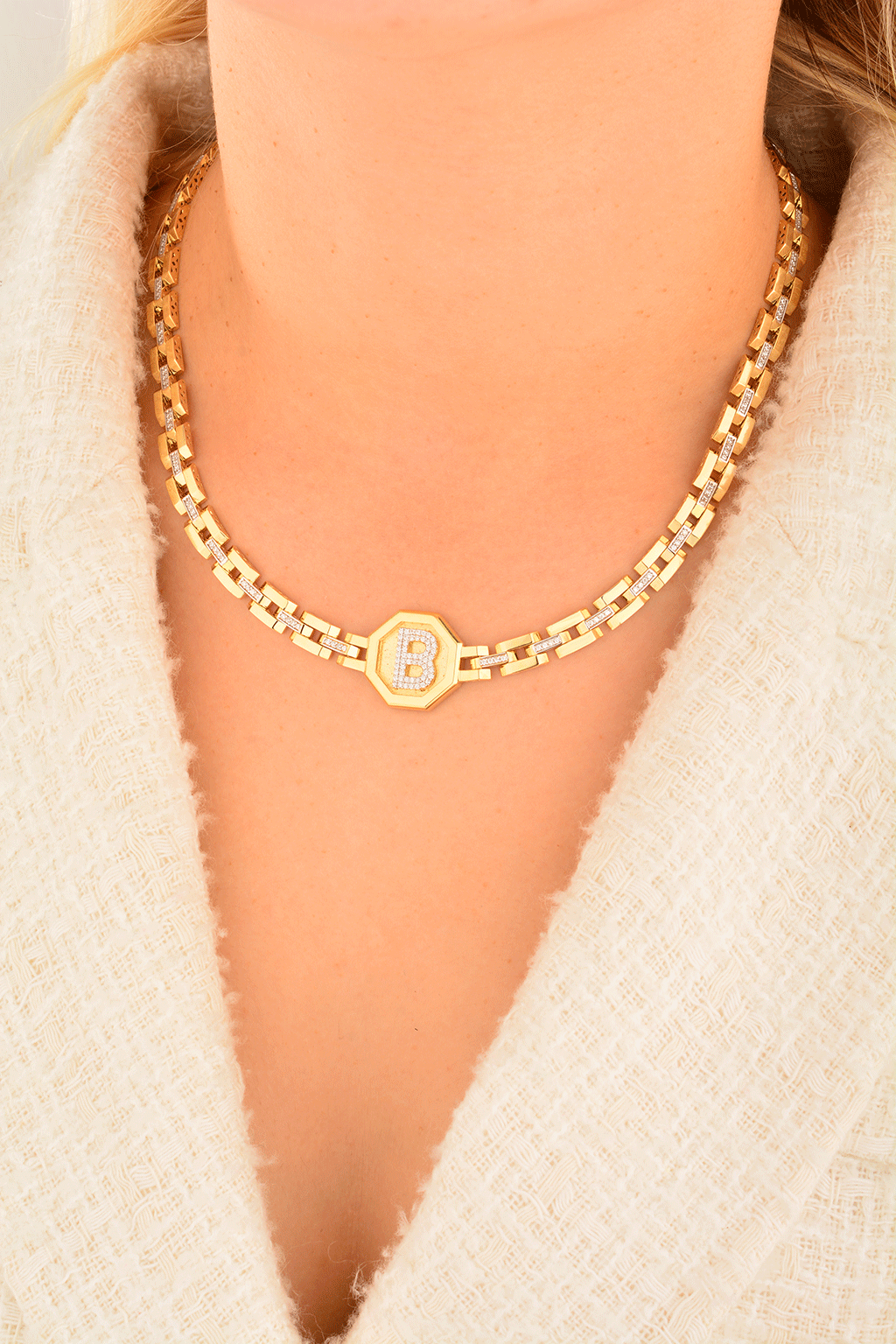 Cebeci 14 Ayar Harfli Altın Kolye