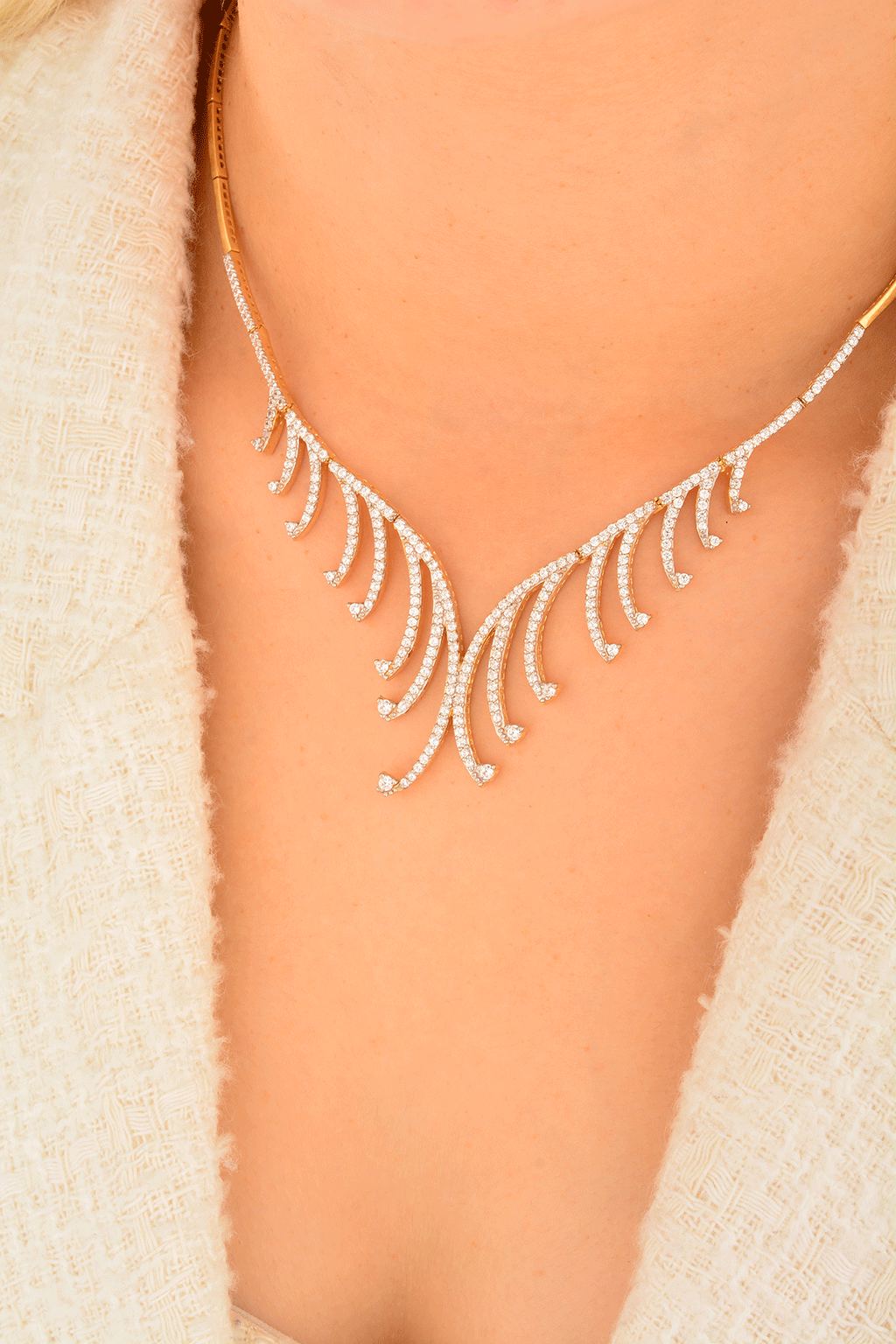 Cebeci 14 Ayar Altın Taşlı Gerdanlık