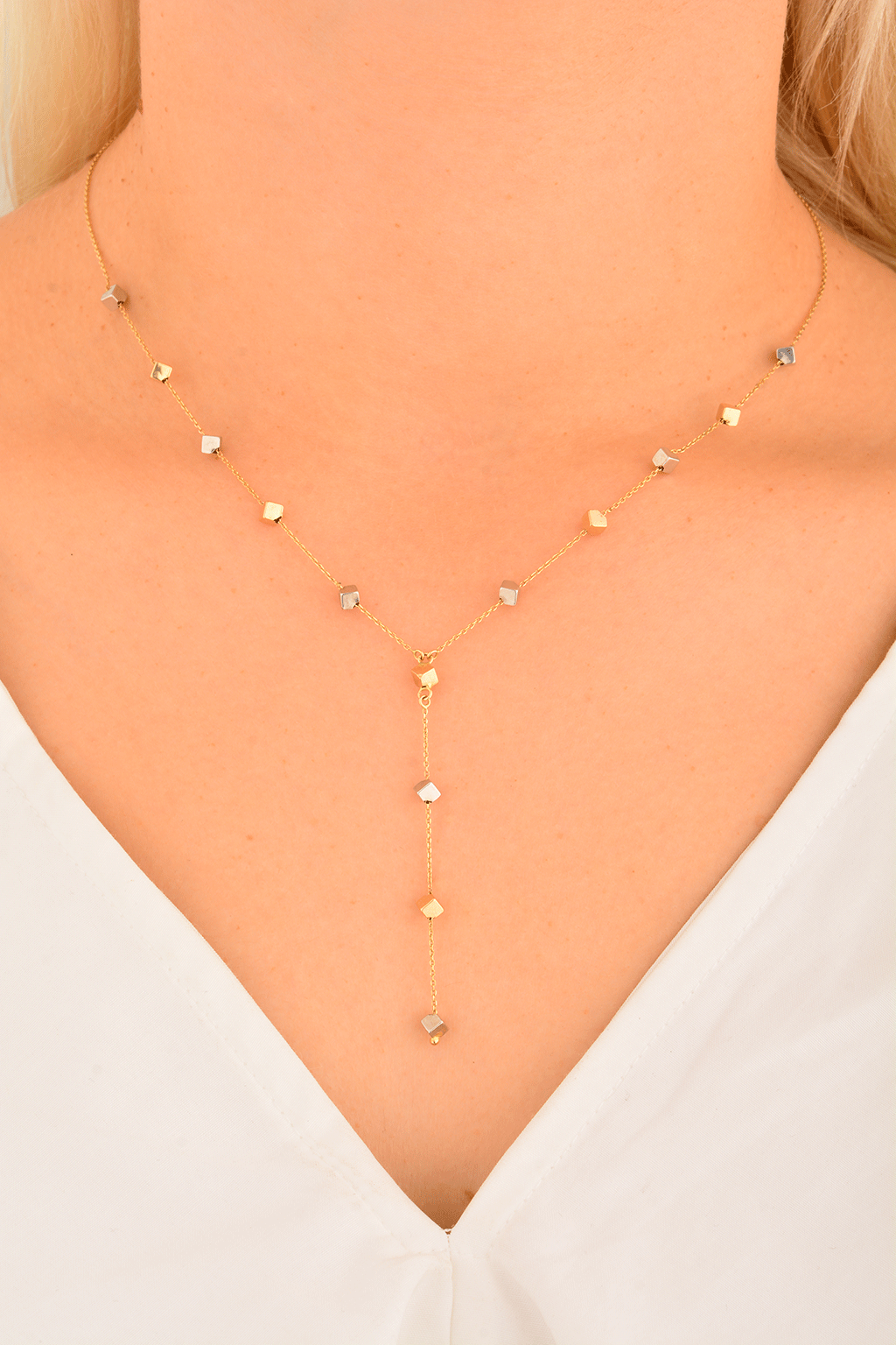 Cebeci 14 Ayar Renkli Altın Kolye