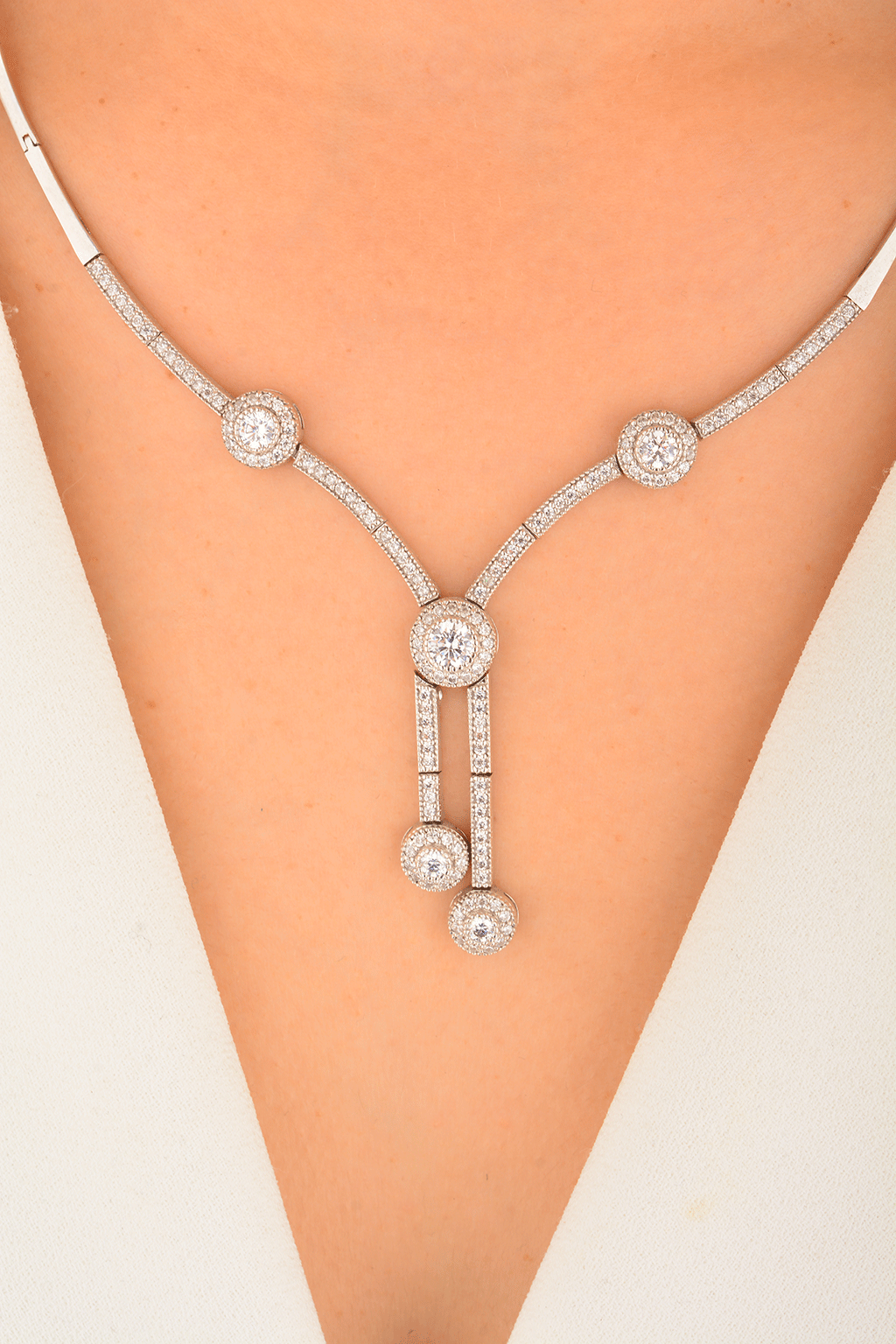 Cebeci 14 Ayar Beyaz Altın Gerdanlık