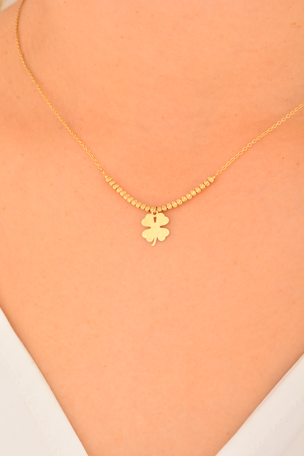 Cebeci 14 Ayar Dorikalı Yonca Altın Kolye