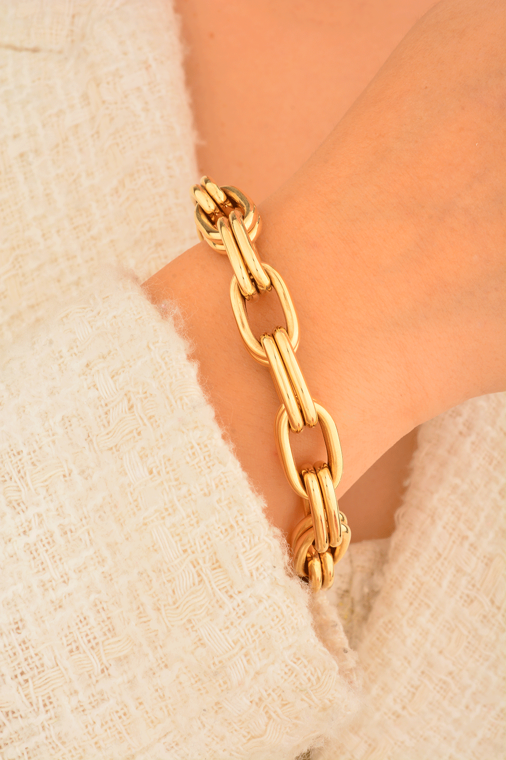 Cebeci 14 Ayar Kalın Zincir Altın Bileklik