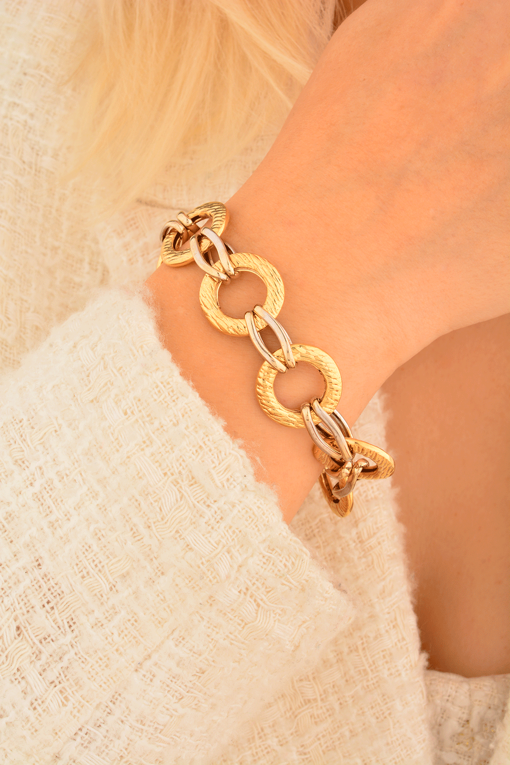 Cebeci 14 Ayar Renkli Altın Bileklik