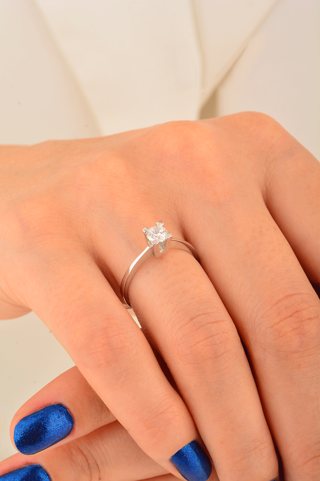 Cebeci 14 Ayar Tektaş Altın Yüzük