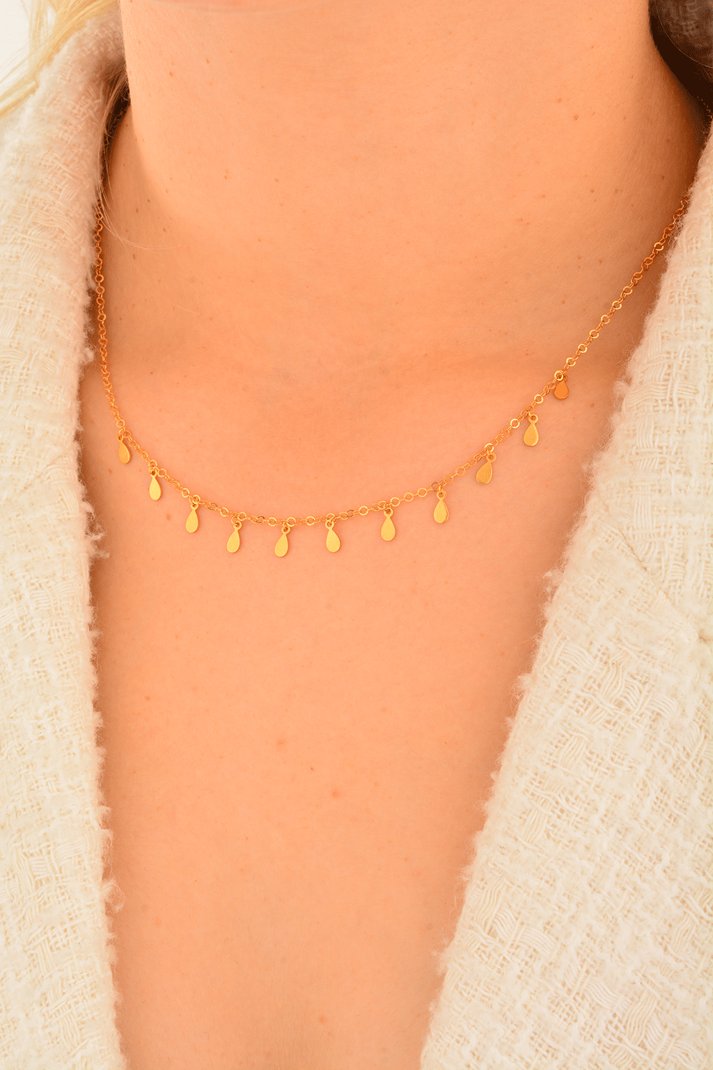 Cebeci 22 Ayar Damla Altın Kolye