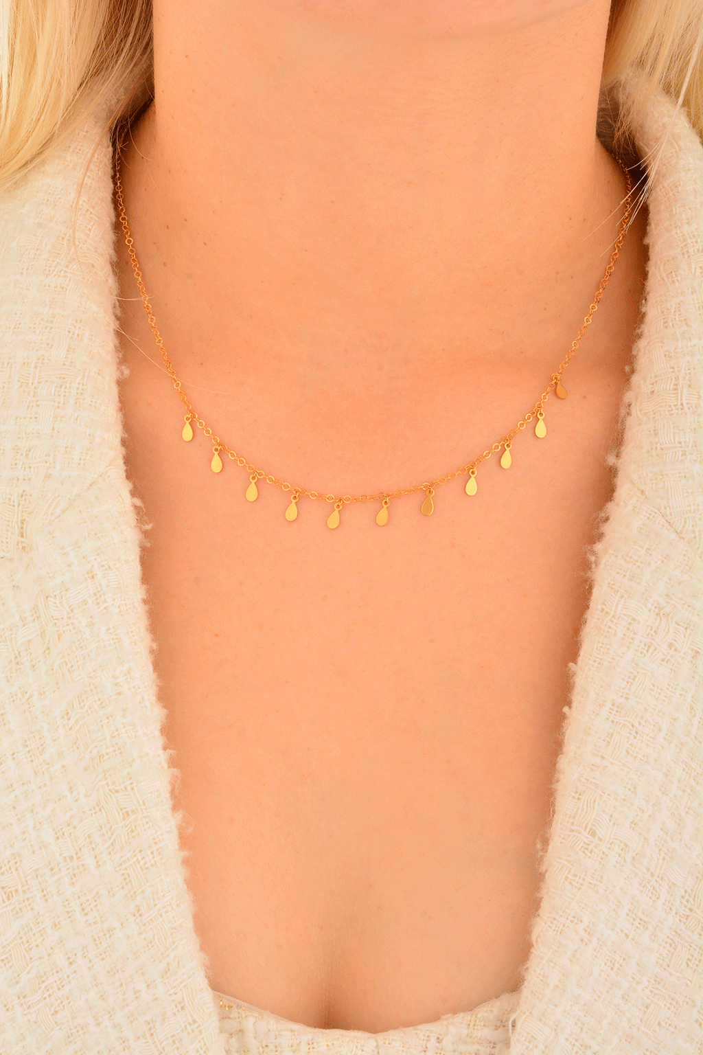 Cebeci 22 Ayar Damla Altın Kolye